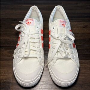 Size 8 - Adidas Nizza White Lush Red